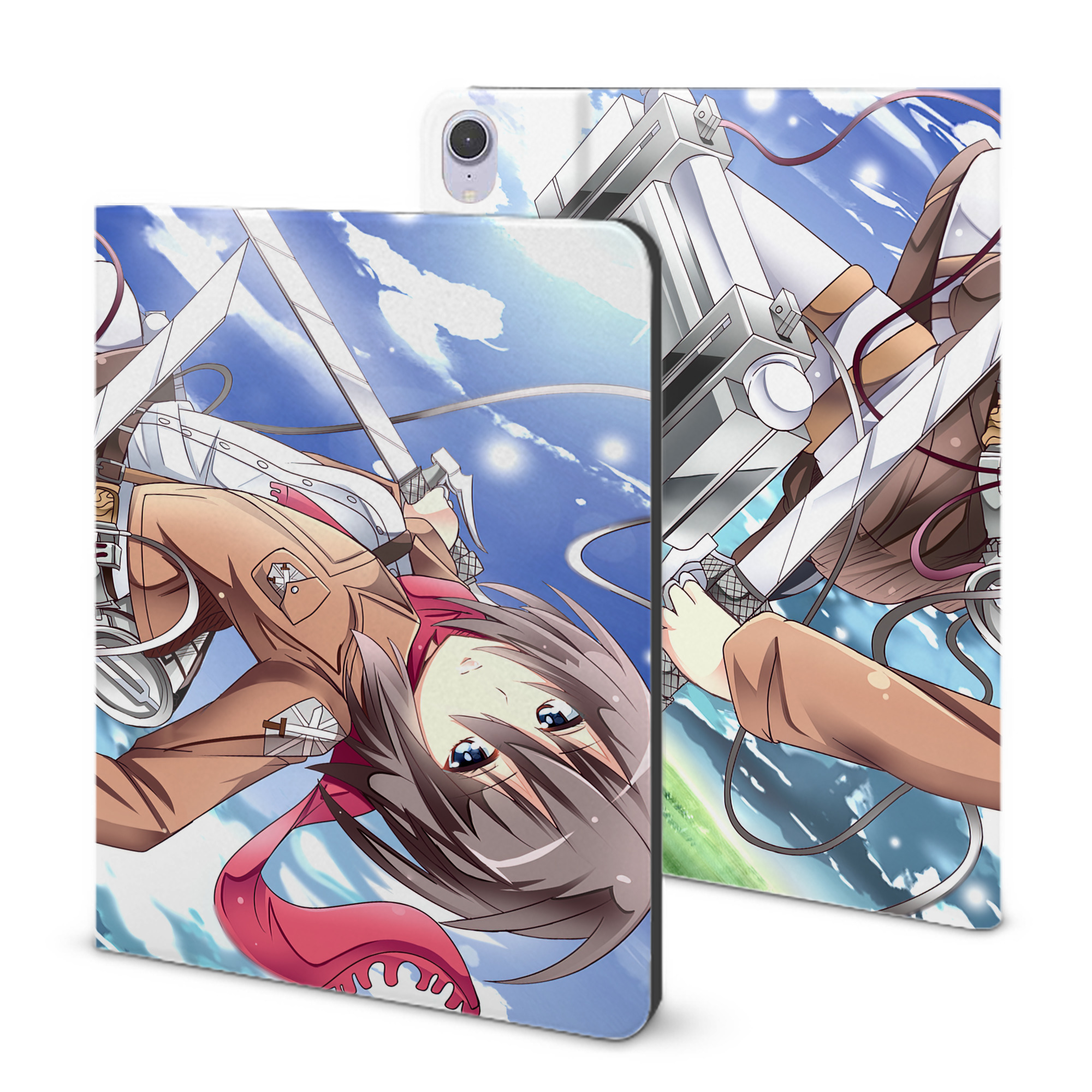 （画像用） 進撃の巨人 Attack on Titan IPad ケース ブック型 PUレザー TPU 耐衝撃 軽量 薄型 ペン収納なし 全面保護 IPad 各モデル対応